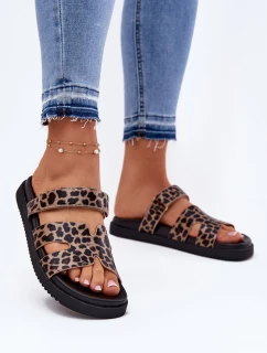 Klapki Damskie Z Rzepem Vinceza 17401 Panterka