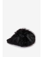 Futrzane Kapcie Damskie Czarne Iseline