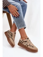 Dámské tenisky na platformě Panterka béžové Denissa