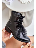 Lakované zateplené členkové topánky so zipsom S.Barski Black