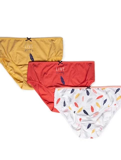 Dámske nohavičky BIKINI L-122BIB-38, balenie po 3 ks, žlto-oranžové – Lama