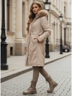Dámska zimná bunda parka s kožušinou béžová FashionStreet TY5112 Dámska zimná bunda parka s kožušinou béžová FashionStreet TY5112