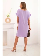 Šaty s vreckami svetlo fialové