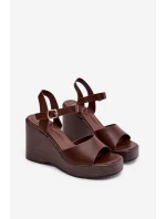 Dámské sandály na platformě Eko kůže Čokoládové Parilisse