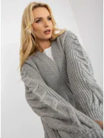 Dámsky sveter LO SW LK 3001 kardigan.82P sivý