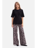 B305 Pletený top s peplumom - čierny