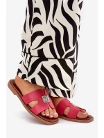 Płaskie Klapki Z Wycięciami I Ozdobą Fuksja Bohalis