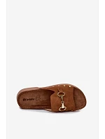 Semišové dámske papuče Inblu TF0002KU Camel
