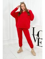 Zateplený bavlnený set, mikina + nohavice Brooklyn red