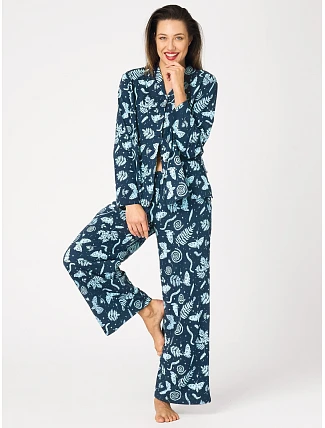 Pyžamo Key LNS 533 B26, s dlhými rukávmi, veľkosti S–XL, na zapínanie