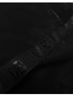 Čierna jednoduchá dámska bunda s kapucňou LHD (LHD-24592) Čierna jednoduchá dámska bunda s kapucňou LHD (LHD-24592)