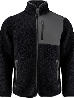 James Harvest Kingsley Fleece Men Pánska fleecová bunda Sherpa „Two-Tone“ 62.1500 čierna