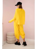 Bavlnená mikina, nohavice, súprava tmavo žltá Bavlnená mikina, nohavice, súprava tmavo žltá