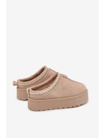 Dětské Mládežnické Sněhule S Vyšíváním Na Platformě Béžové Jolisse