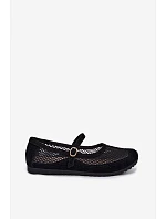 Balerínky zo sieťoviny s remienkom Black Chicca