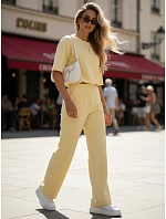 Dámske tepláky s krátkym rukávom žlté FashionStreet AY1167 Dámske tepláky s krátkym rukávom žlté FashionStreet AY1167