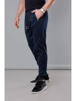 Tmavomodré pánske teplákové nohavice so sťahovacími lemami (8K167)