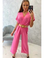 Kombinéza s ozdobným pásom svetlo ružová Kombinéza s ozdobným pásom svetlo ružová