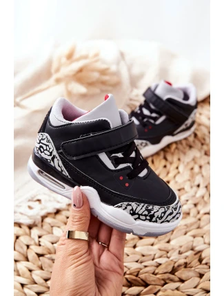 Dziecięce Sportowe Buty Czarno-Czerwone Linen