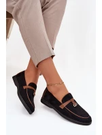 Mokasyny Loafersy Damské Z Eko Semiš Černé Darwen