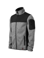 Príležitostná softshellová bunda pánska pletená svetlo šedá