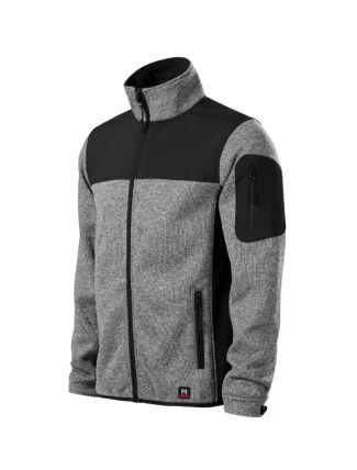 Príležitostná softshellová bunda pánska pletená svetlo šedá