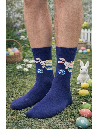 Pánske veľkonočné ponožky 136 tmavomodré - Steven