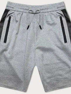 Pánske krátke šortky s reflexnými vložkami svetlo šedé (8K280-2)