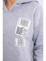 Mikina s kapucňou a nášivkami sivá Mikina s kapucňou a nášivkami sivá
