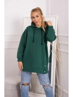 Zateplená mikina s patentkami tmavo zelená