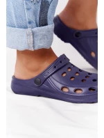 Damskie Klapki Granatowe Piankowe  EVA