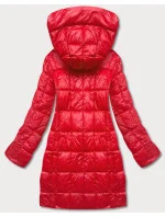 Červená dámska bunda s ozdobnými lampasmi (AG1-J9002) Červená dámska bunda s ozdobnými lampasmi (AG1-J9002)