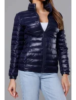 Tmavomodrá ľahká prešívaná dámska bunda (5M706-224)