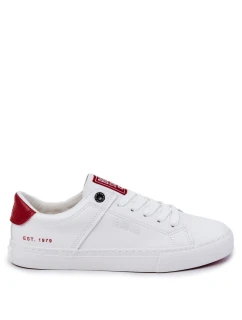 Skórzane Męskie Tenisówki Big Star JJ174106 Biało-Czerwone