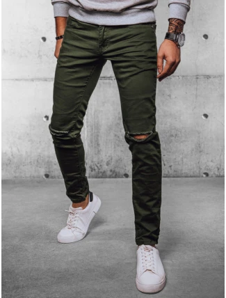Pánske džínsové nohavice zelené FashionStreet UX4086 Pánske džínsové nohavice zelené FashionStreet UX4086