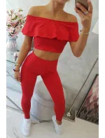 Sada s volánikom červená