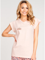 Yoclub Dámske krátke bavlnené pyžamo PIA-0028K-A110 Ružové