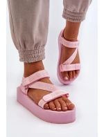 Dámske sandále na platforme Big Star - ružové
