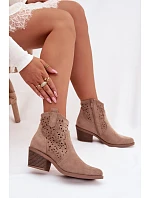 Dámske kovbojské čižmy HY61-8012 beige - S.Barski