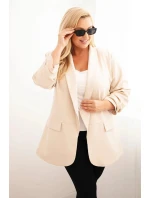 Dámske elegantné sako nadmernej veľkosti béžová Dámske elegantné sako nadmernej veľkosti béžová