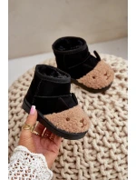 Ocieplane Dziecięce Botki Śniegowce Lamy Czarne Esandira