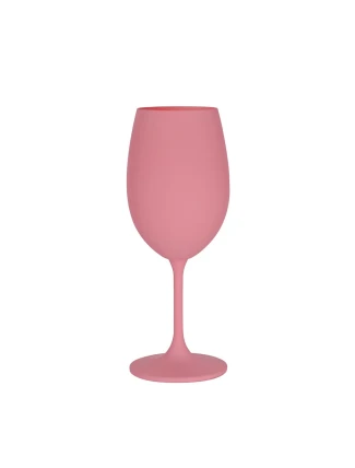 Růžová sklenice na víno 350 ml