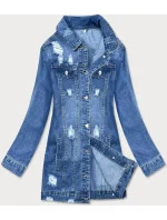 Dlhá svetlo modrá dámska džínsová oversize bunda (X-761) Dlhá svetlo modrá dámska džínsová oversize bunda (X-761)
