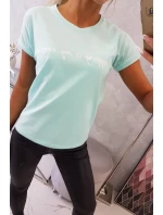 Nakupovanie je moja kardio mätová blúzka Nakupovanie je moja kardio mätová blúzka