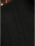 Pánsky sveter s golierom čierny FashionStreet WX2328 Pánsky sveter s golierom čierny FashionStreet WX2328