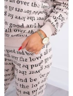 Sada s potlačou béžová