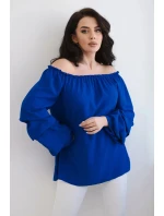 Španielska blúzka s ozdobnými rukávmi chrpovo modrá Španielska blúzka s ozdobnými rukávmi chrpovo modrá