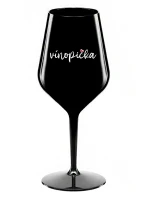 VÍNOPIČKA - čierny nerozbitný pohár na víno 470 ml