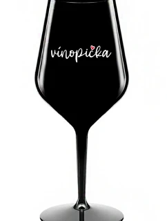 VÍNOPIČKA - čierny nerozbitný pohár na víno 470 ml