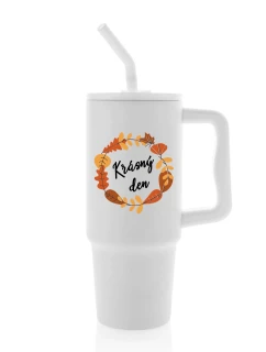 KRÁSNÝ DEN (PODZIM) - bílý cestovní termohrnek 900 ml  